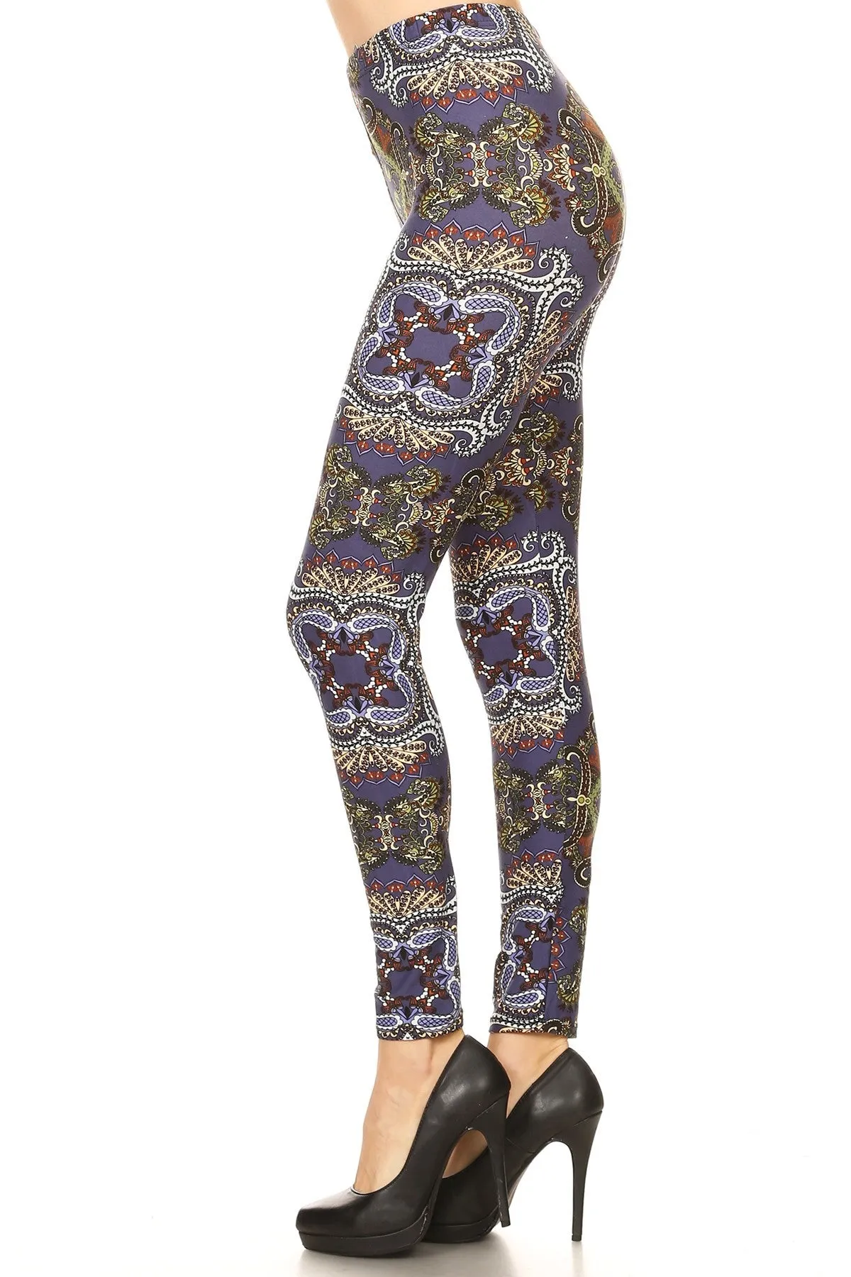 Women's Plus Abstract Fish Undersea Pattern Printed Leggings