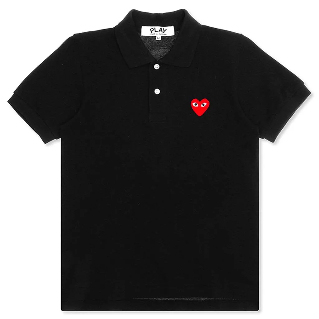 Women's Red Emblem Polo Tee - Black