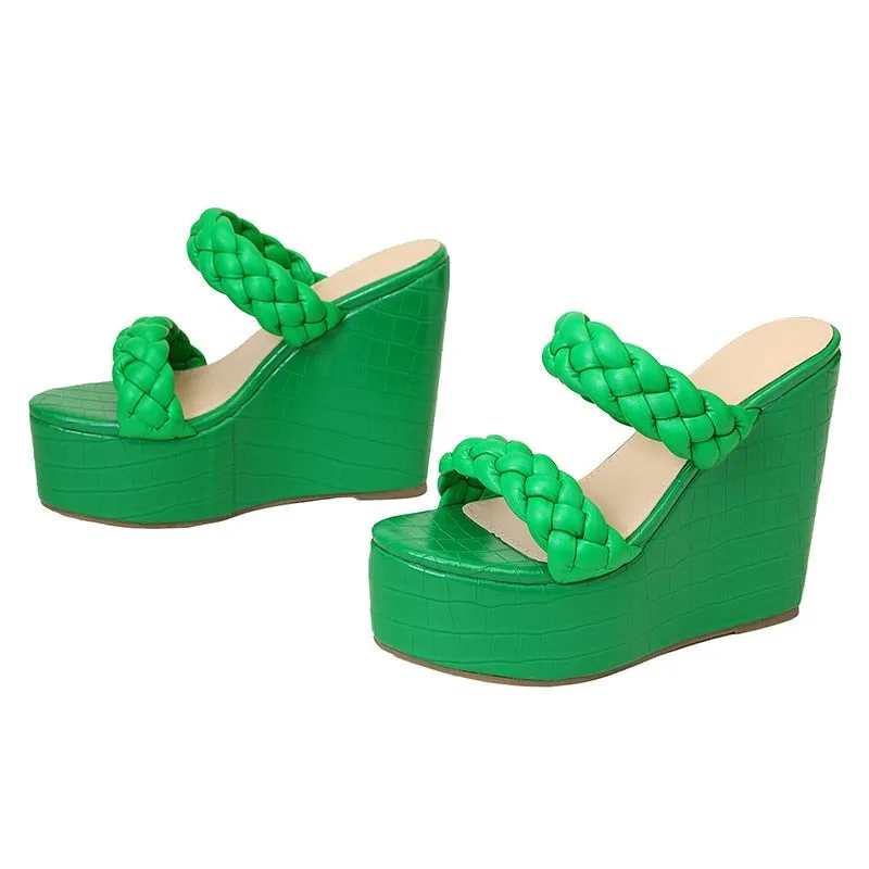 Women's Summer Twist Fashion High Heels Fried Dough Platform Sandals