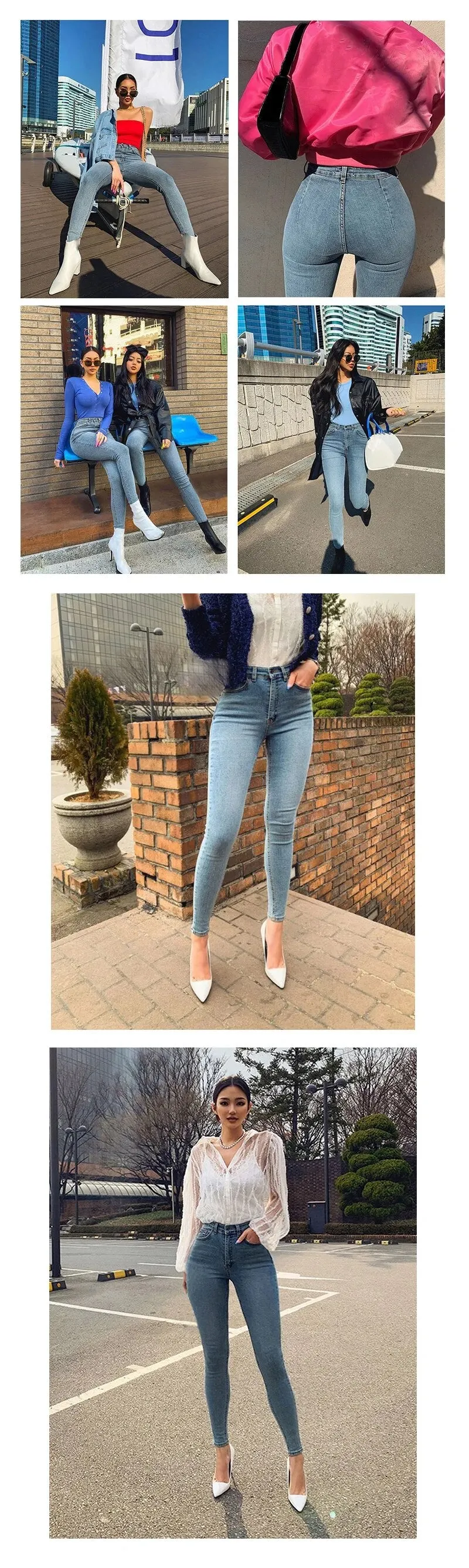 Women's Vintage Sexy Push-Up Stretchy High Waist Skinny Trousers