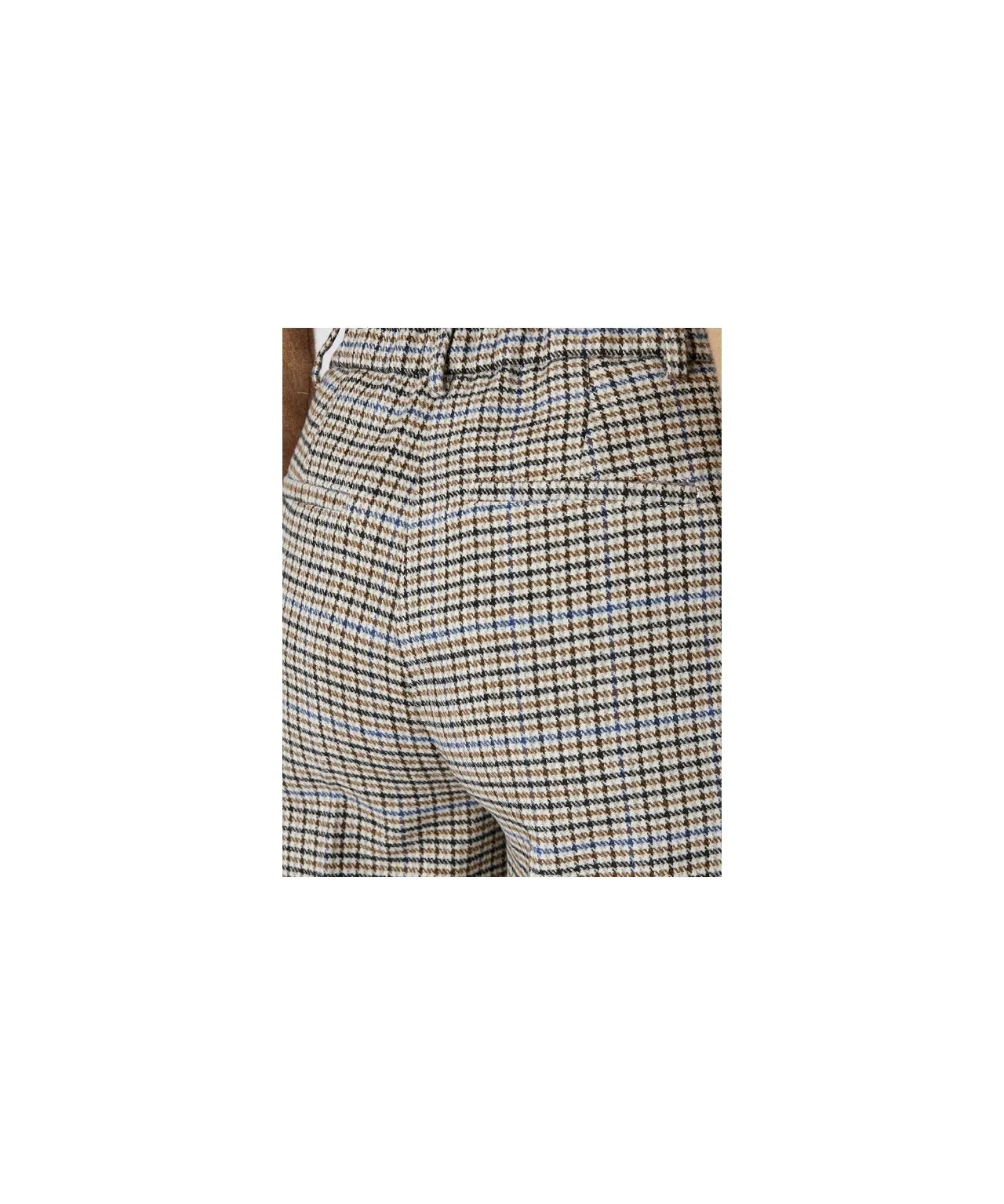 Wool Blend Check Trousers